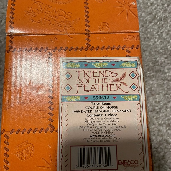 New Ornament by Enesco “Friends of the Feather" 1999 love reigns on horse 550612 - Picture 2 of 2